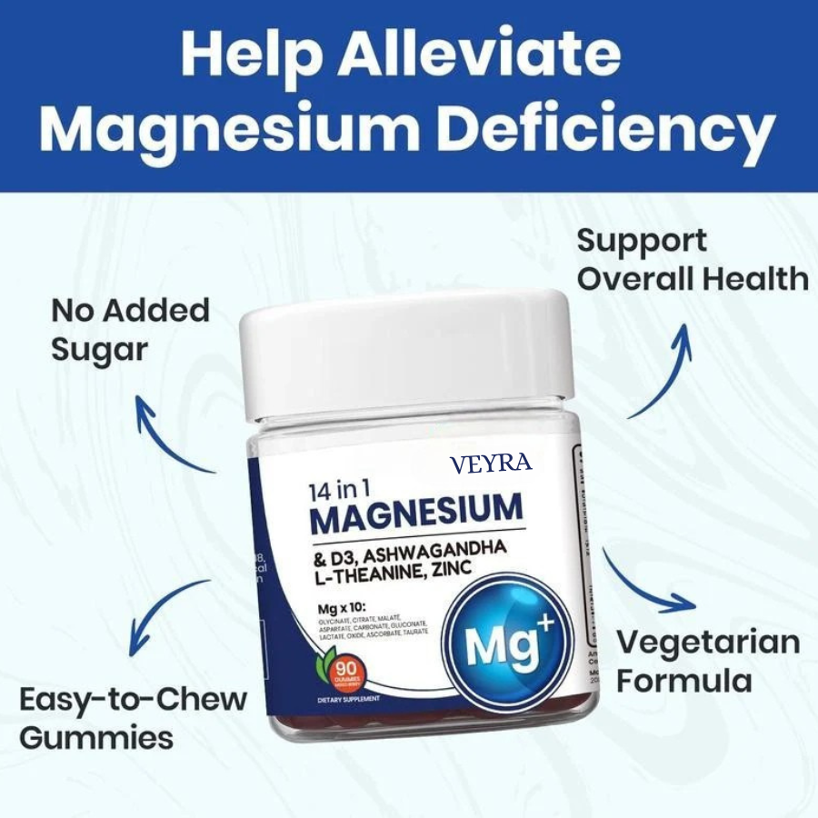 Veyra™ Magnesium Gummies 14-in-1 – Calm • Sleep • Stress Support
